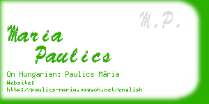 maria paulics business card